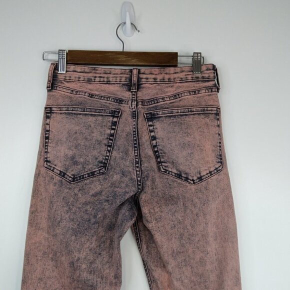 TOPSHOP Acid Wash High Rise Skinny Cropped JEANS  size 28 - Picture 10 of 14